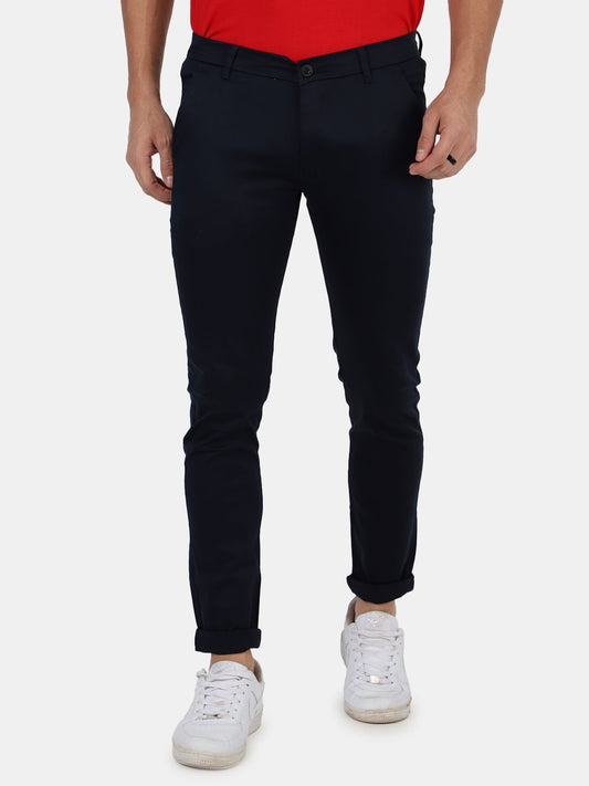 Slim fit flat front chinos__Black