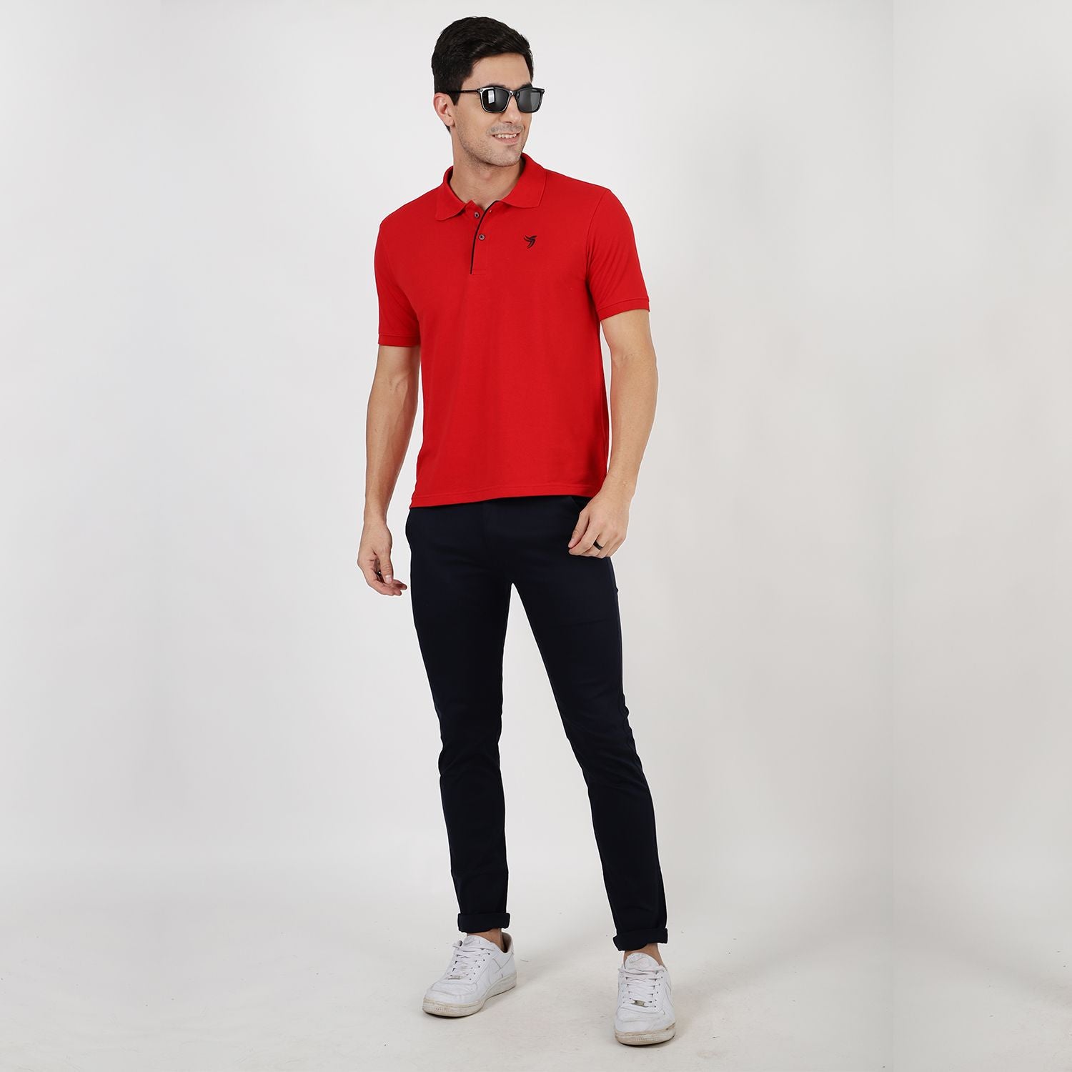 Slim fit flat front chinos Grey
