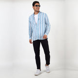 Slim fit flat front trouser_Blue