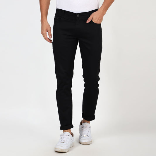 Slim fit flat front trouser Black
