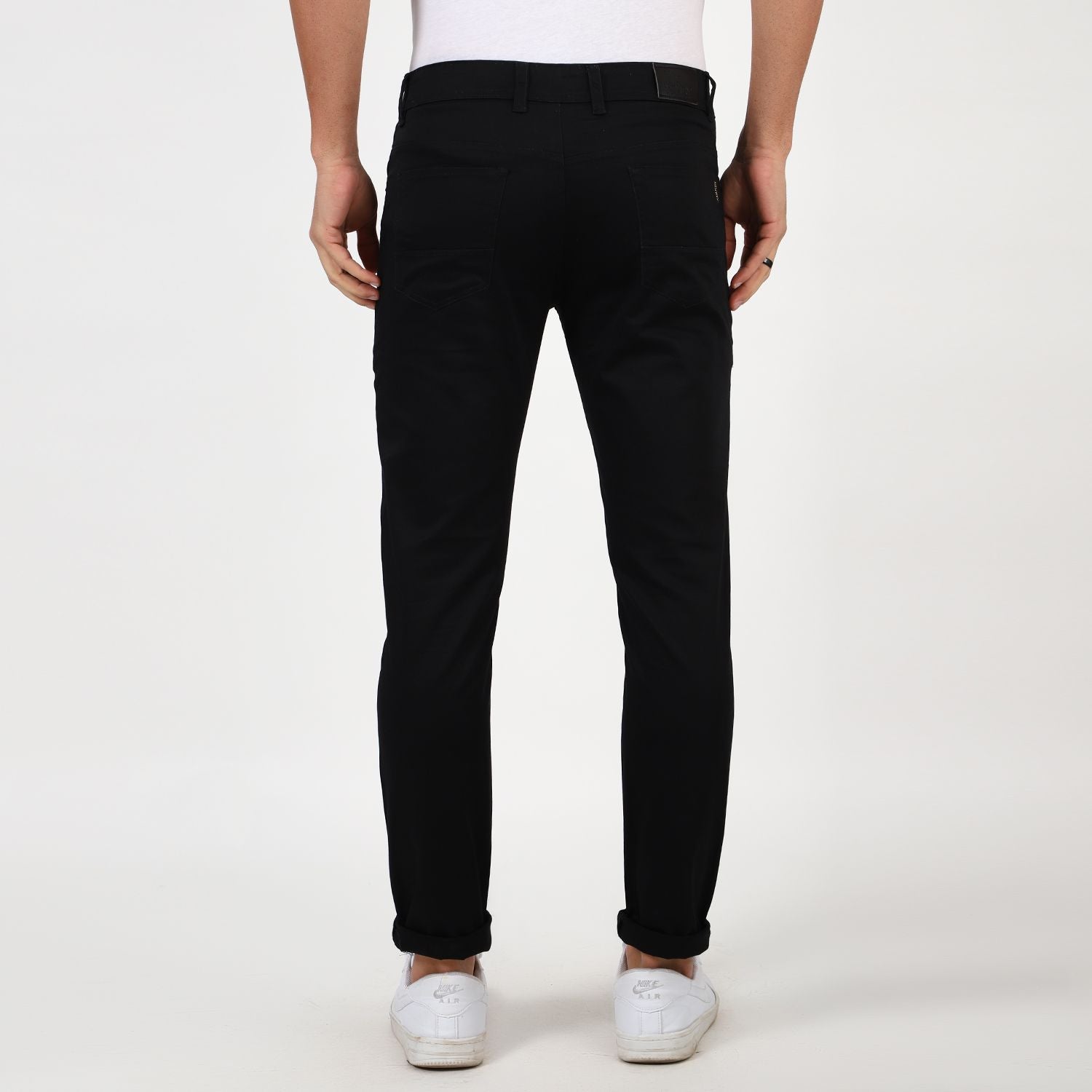 Slim fit flat front trouser__Black