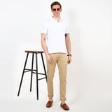 Slim fit flat front trouser_Beige