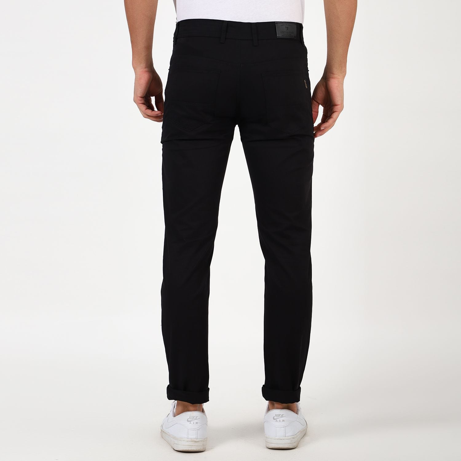 Slim fit flat front trouser_Black
