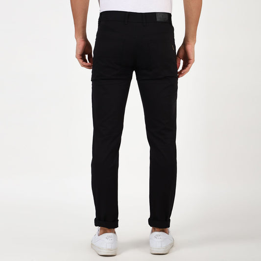 Slim fit flat front trouser_Black