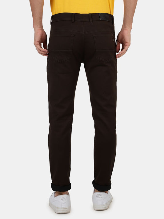 Slim fit flat front trouser_Brown