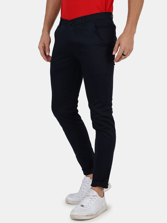 Slim fit flat front chinos__Black