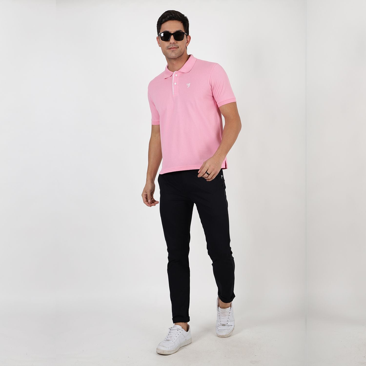 Slim fit flat front chinos_Black