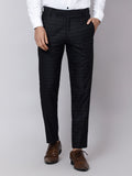Checkered  slim fit trousers Black