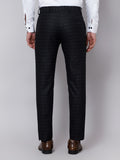 Checkered  slim fit trousers Black