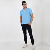 Slim fit flat front chinos___Blue