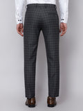 Checkered  slim fit trousers Dark Grey