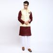 Awadhshree Self Design Nehru Jacket Gold