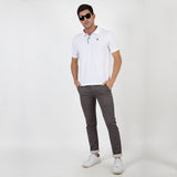Slim fit flat front chinos_Grey