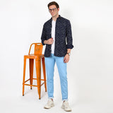 Slim fit flat front trouser light Blue
