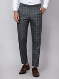 Checkered  slim fit trousers Light Grey