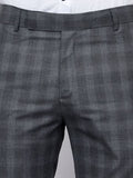 Checkered  slim fit trousers Light Grey