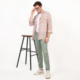Slim fit flat front trouser Olive Green
