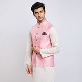 Awadhshree self design nehru jacket Pink