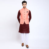 Awadhshree Solid Nehru Jacket Peach