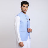 Awadhshree Solid Nehru Jacket Blue